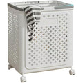 Plenius Foldable Laundry Basket with Wheels  Rolling Hamper with Handles & Collapsible Design for Home & Dorm Use