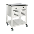 Linon Robbin Wood Rolling Kitchen Storage and Prep Cart in White