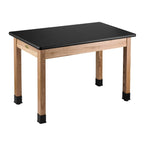 National Public Seat Black 30" High Pressure Laminate Top Science Lab Table - 30" W x 72" L
