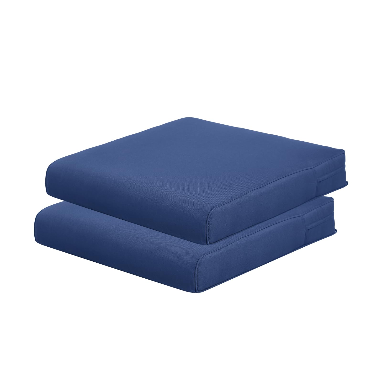 Bps 25X25 Inch Outdoor Deep Seat Cushions - Water Resistant With Adjustable Straps & Handles For Patio, Deck, Or Garden, Navy Bl