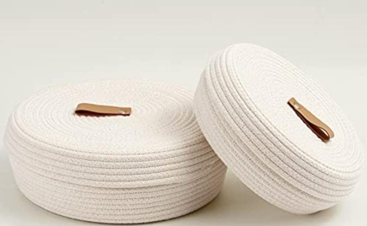 Gratify Mansa Traders Home Mini Rope Laundry Storage Cotton Basket Woven Bag Hamper Baby Nursery Tray Utility Box Organizer For 