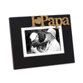 Isaac Jacobs Black Wood Sentiments I Love Papa    / I Heart Papa Picture Frame, 5x7 inch with Mat, Photo Gift for Papa, Grandpa,