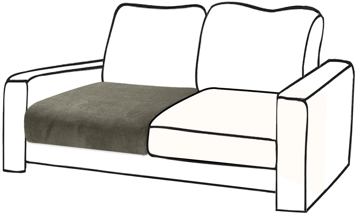 BT.WA Olive Green Velvet 1 Piece Seat Cushion Cover Stretch Armchair Cover Separate Sectional Sofa Slipcovers Furniture Protector (1-Seater or Sofa Backrest)