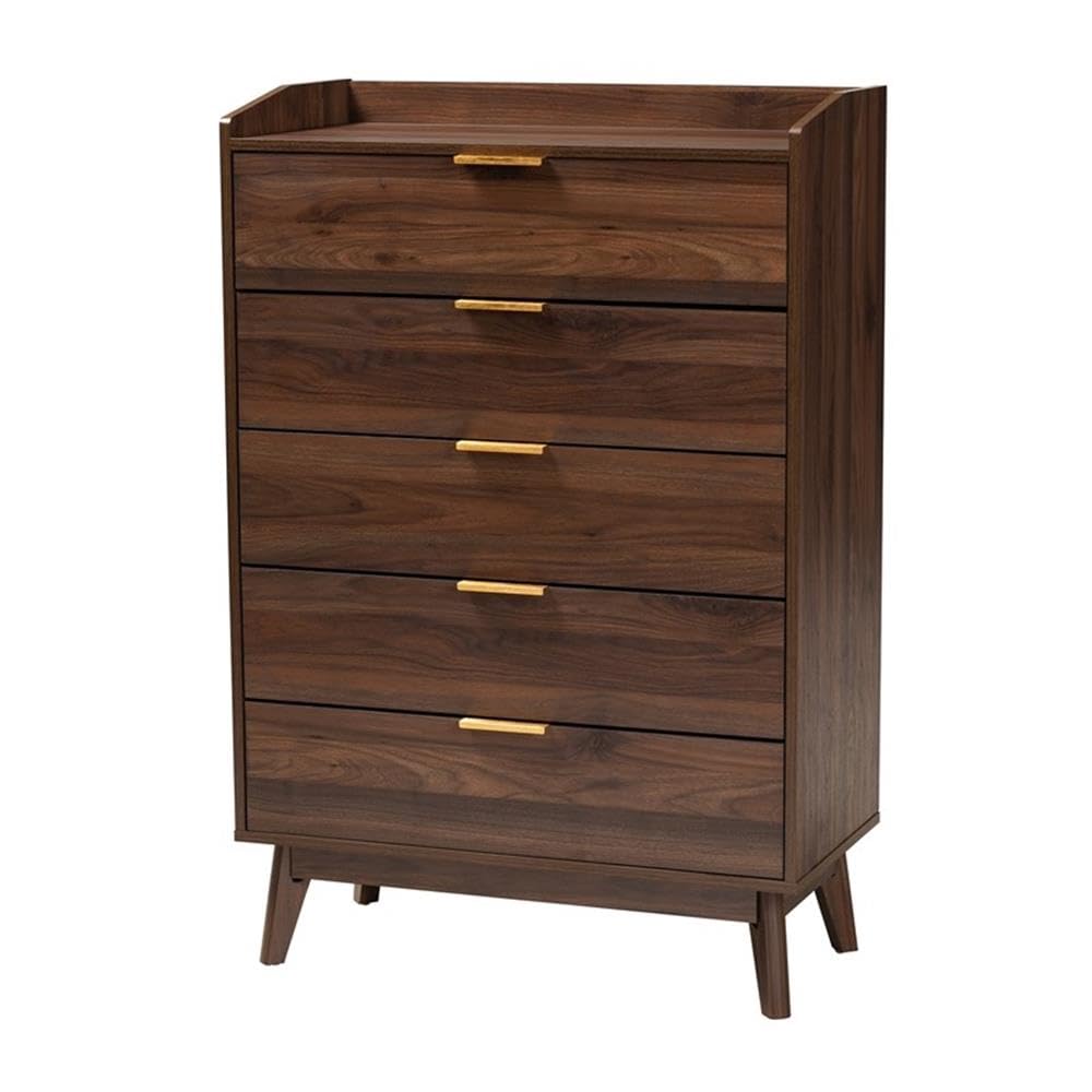 Baxton Studio Lena Walnut Brown Finished Wood 3-Piece Storage Set