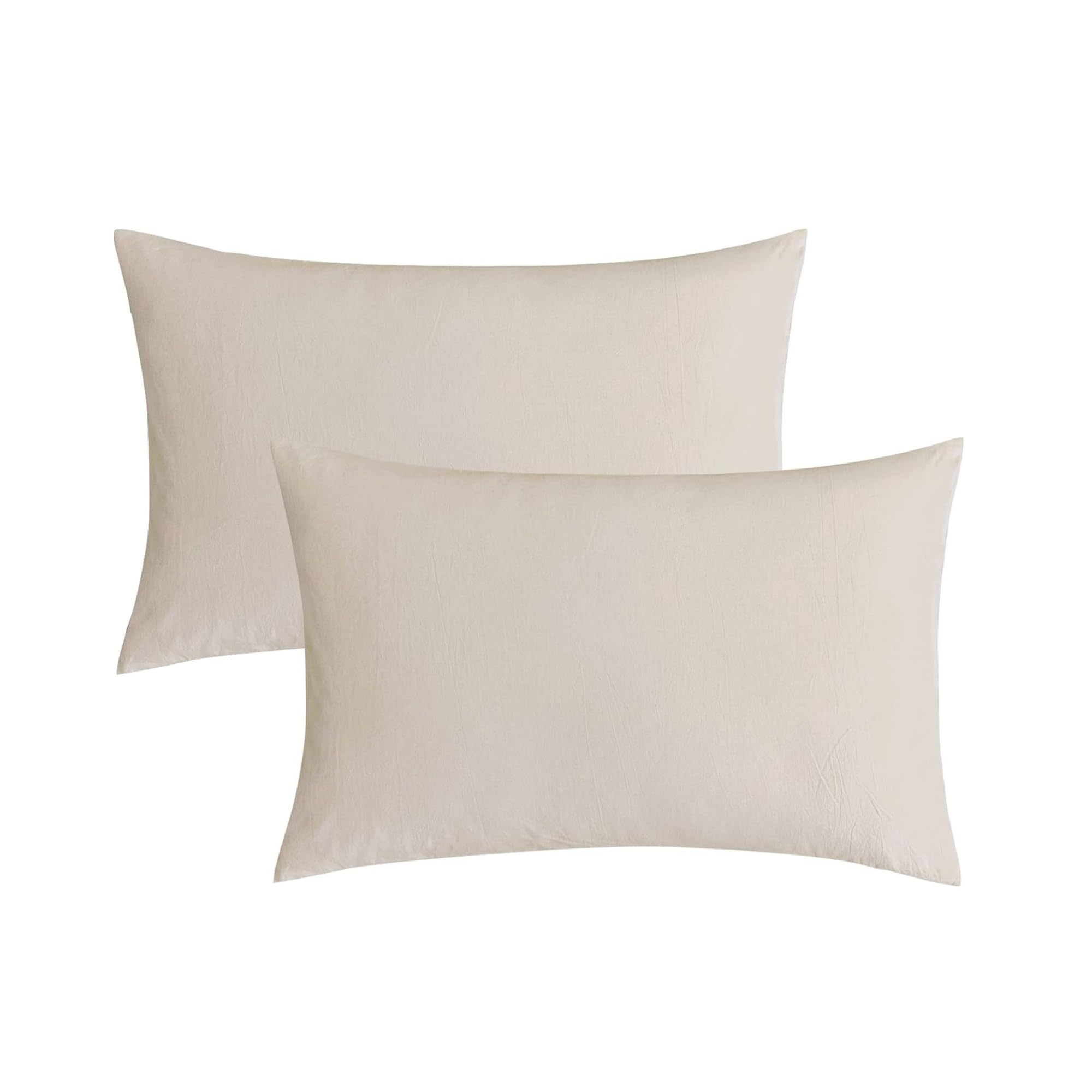 JELLYMONI Pillowcases King Set of 2 Cotton Envelope Pillow Covers Cream Grey 20  36in Bed Pillow Cases 100% Washed Cotton Soft B