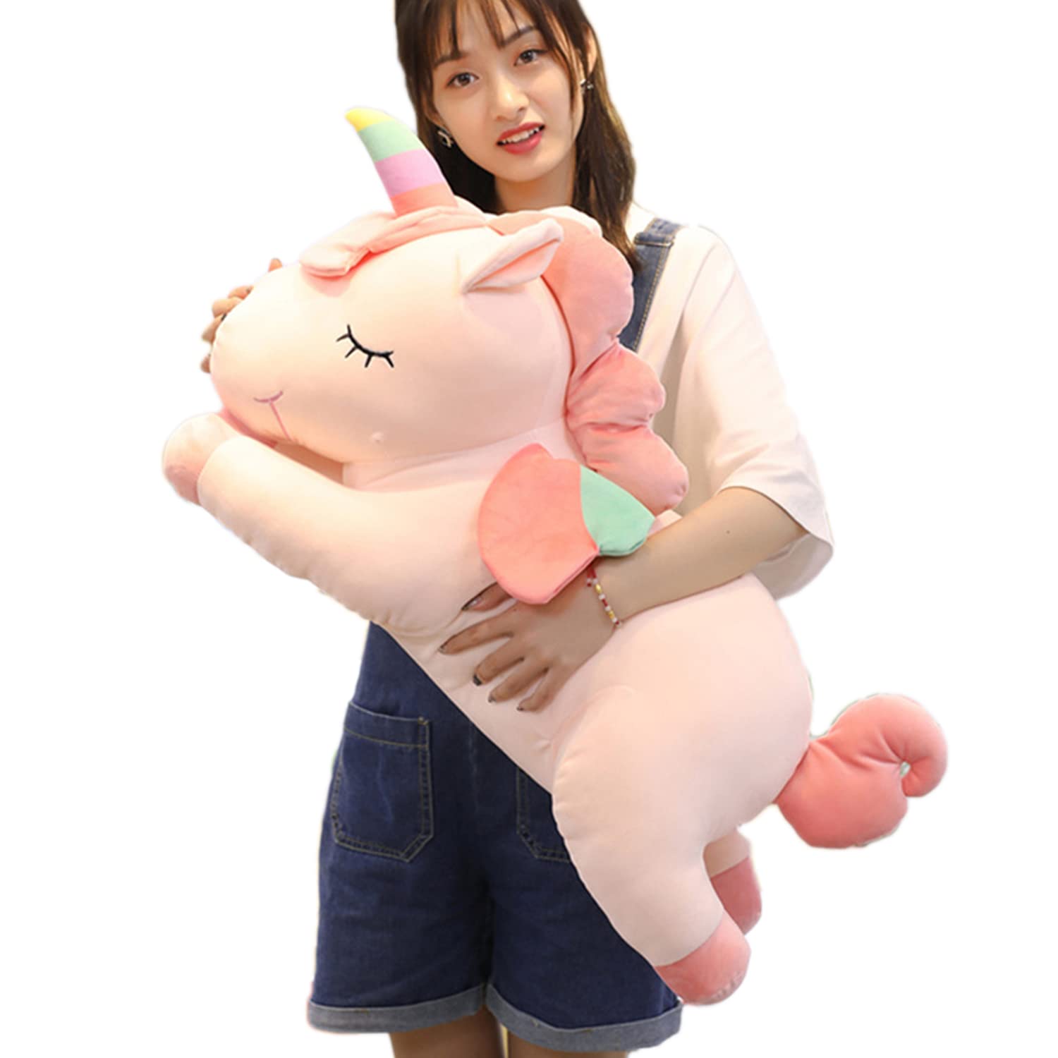 Hitoshe Unicorn Plush Hugging Pillow, Big Unicorn Stuffed Animal Body Pillow Toy Gifts For Kids, Valentine, Christmas (Pink, 31.