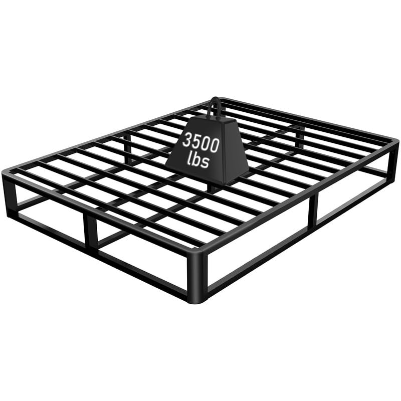 Firpeesy Upgrade Anti Bending And Round Corner Legs 10 Inch Metal California King Bed Frame 3500 Lbs Heavy Steel Slats Support Platform Bed Frame No Box Spring Needed Platform Noise Free Easy Assembly