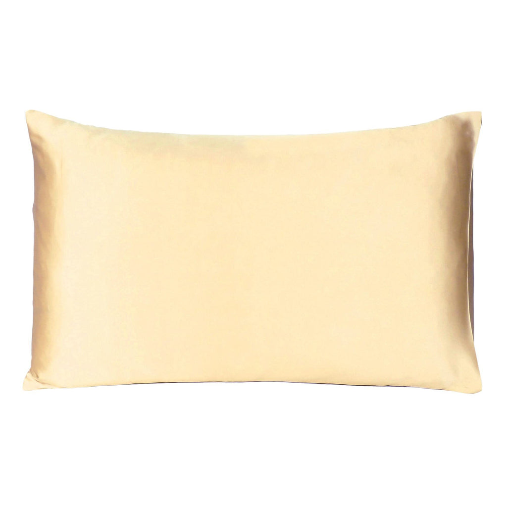 HomeRoots Pale Yellow Dreamy Set of 2 Silky Satin Queen Pillowcases