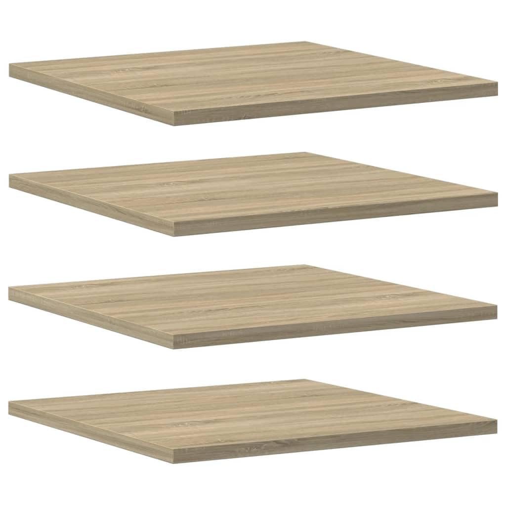 vidaXL Bookshelf Boards 4 pcs Set in Modern Sonoma Oak - 15.7x15.7x0.6 - Space-Saver and Easy-to-Glean Engineered Wood Shelves