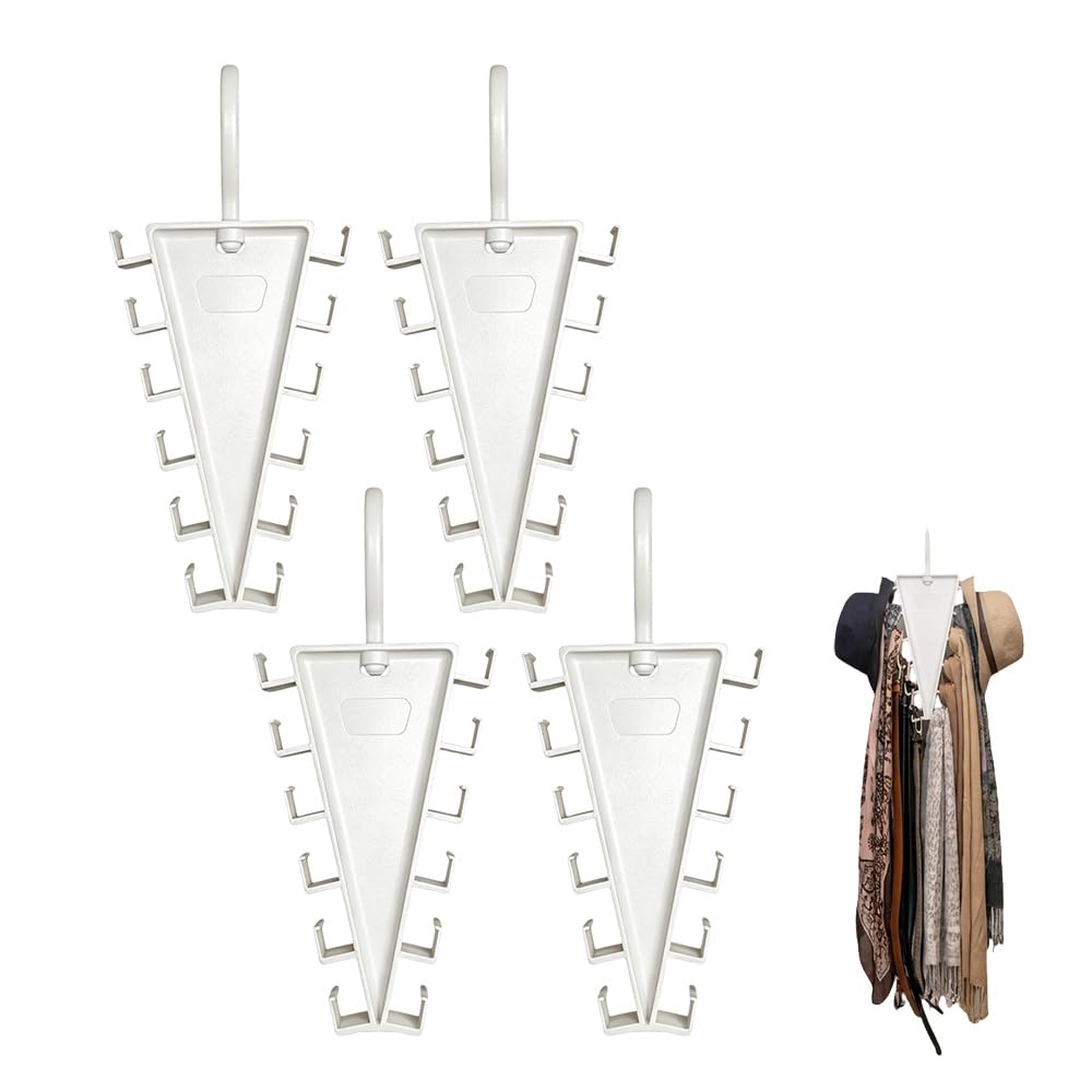 VShaped DoubleSided Closet Organizer Hanger with 360 Swivel Hook, 4