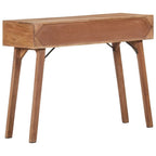 vidaXL Solid Mango Wood Console Table - Rectangular Bohemian Style Table with Wheat Finish, 2 Drawers, Natural Cane - Easy Assembly Required - Perfect for Hallways or Entryways.