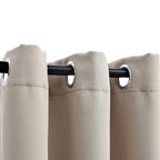 Vidaxl Beige Blackout Curtains With Rings, Simple Elegant Design, 2 Pcs Set, Resistant Fabric, 37"X95", Light Blocking, Machine Washable