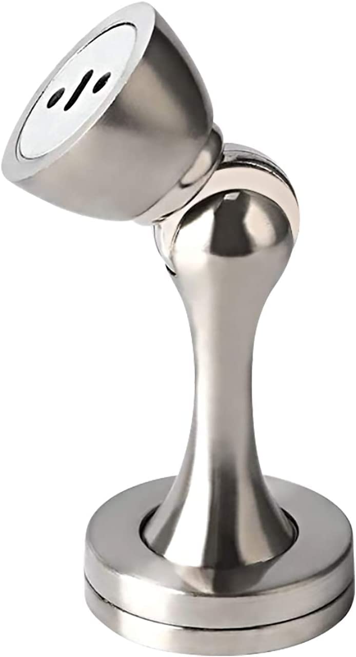 Magnetic Door Stops, 12 Pack Door Stoppers For Bottom Of Door, Brushed Satin Nickel, Wall Floor Mounted Solid Magnet Door Catch