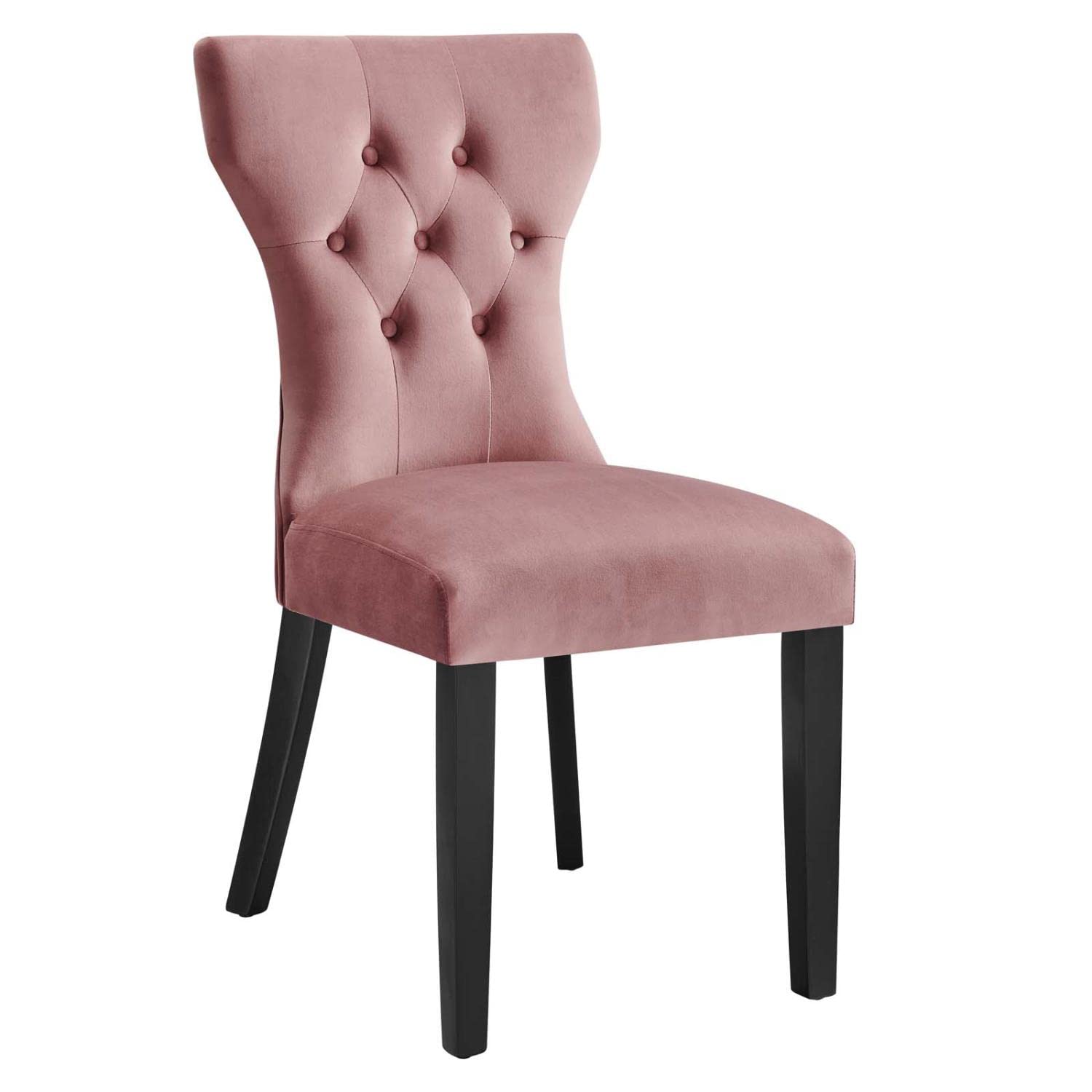Modway Silhouette Velvet Set Of 2 Dining Chair With Dusty Rose Eei-5014-Dus
