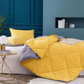TundwalS Microfiber Reversible Solid Extra Comfort & Soft Comforter||Blanket Single Bed 210 Gsm Quilt Yellow  Silver 1 (Piece)