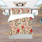Designq 'Japanese Geishas & Dragons' Oriental Duvet Cover Set