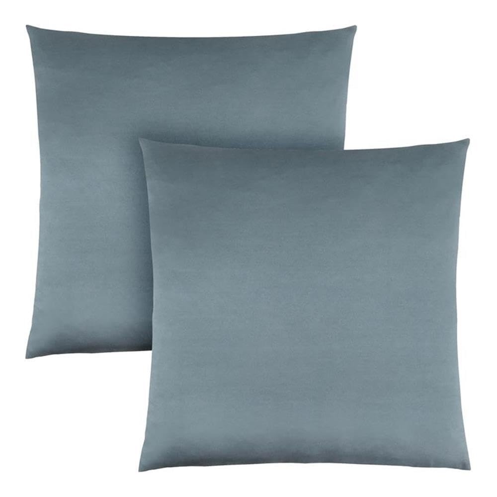 Monarch Specialties I 9343 Pillows, Set of 2, 18 X 18 Square, Insert Included, Decorative Throw, Accent, Sofa, Couch, Bedroom, Polyester, Hypoallergenic, Blue