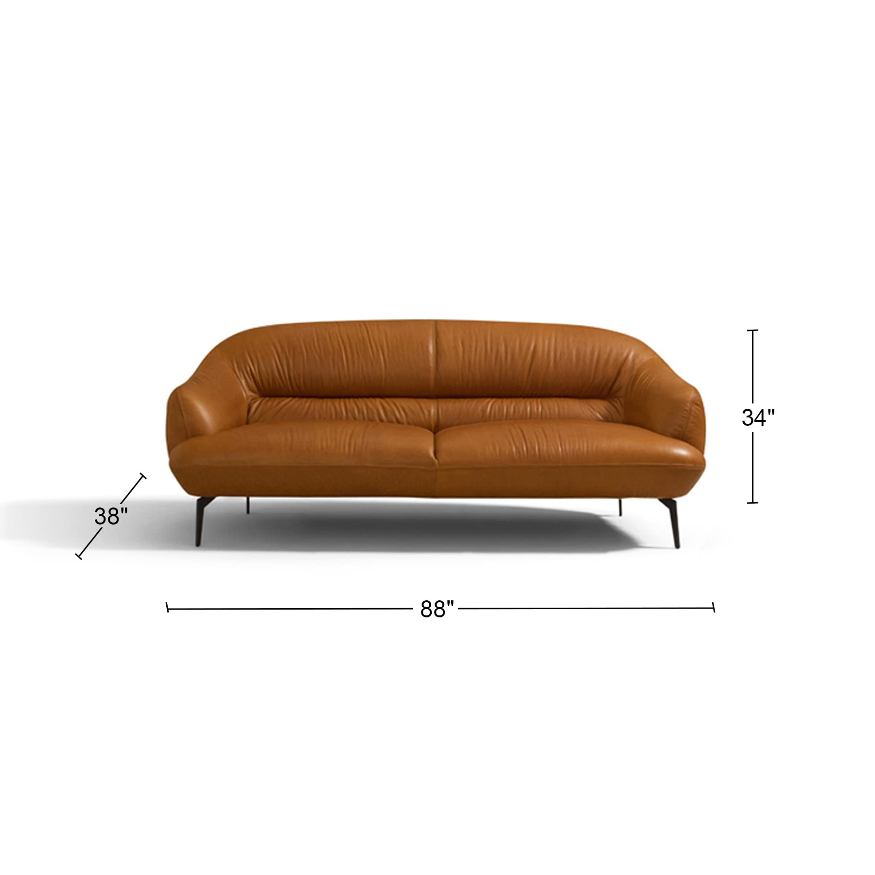 ACME Leather Upholstered Sofa in Cognac Finish
