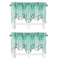 Solid Faux Silk Swag Waterfall Cascade Ascot Window Curtain Valance W/Tassels Trim 55' X18' Wave (2, Mint Green)
