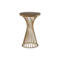 INK+IVY Mercer Accent Table - Wire Frame Pedestal Base, Round Top Modern Mid-Century Hour Glass Retro Design, 30 High, Bronze