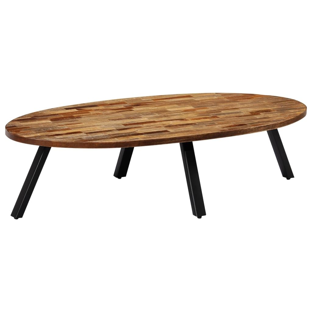 vidaXL Coffee Table Solid Reclaimed Teak Oval 47.2&quot;x23.6&quot;x11.8&quot;