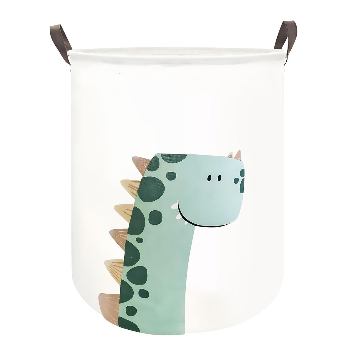 Mziart Kids Laundry Basket for Boys Girls, Cute Kids Hamper, Green Dinosaur