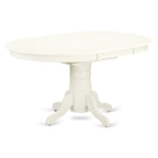 East West Furniture AVLG7-LWH-W 7 Piece Dining Table Set Consist of an Oval Dining Room Table with Butterfly Leaf and 6 Wood Seat Chairs, 42x60 Inch, Linen White