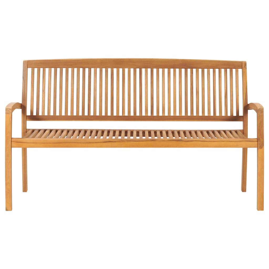 imasay 3-Seater Stacking Patio Bench 62.6&quot; Solid Teak Wood