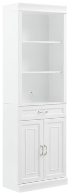 Crosley Furniture Stanton Storage Bookcase, Bookshelf Cabinet with Shelves, Kitchen and Living Room, White