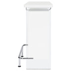 Coaster Home Furnishings Acosta Rectangular Bar Unit with Footrest and Glass Side Panels, White