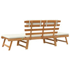 vidaXL Solid Wood Garden Bench Day Sofa Bed w/Cushions Outdoor Patio Garden