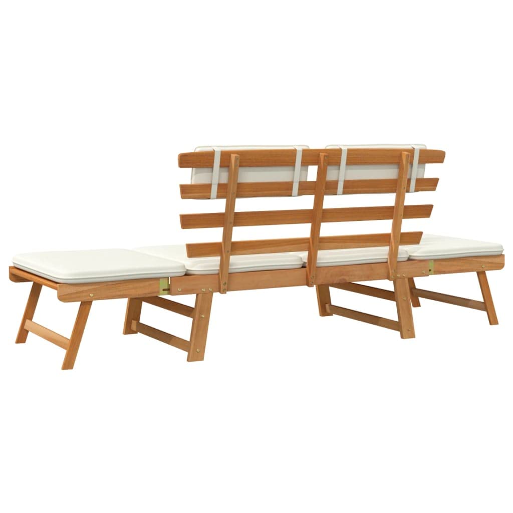 vidaXL Solid Wood Garden Bench Day Sofa Bed w/Cushions Outdoor Patio Garden