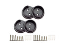 QCAA Heavy Duty Solid Metal Closet Rod Socket Set, 1-3/8, Matte Black, 2 Pair, Made In Taiwan