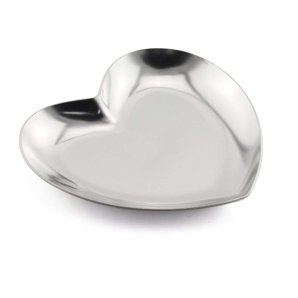 JCBIZ 1 Piece Gold Luxurious Metal Storage Tray Heart Shaped Jewelry Display Tray Home Decoration Serving Plate Craft For Table 