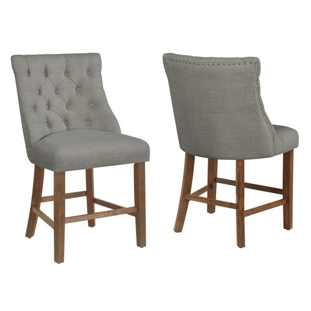 Best Quality Furniture D45-Chc2 Counter Height Chairs, Gray