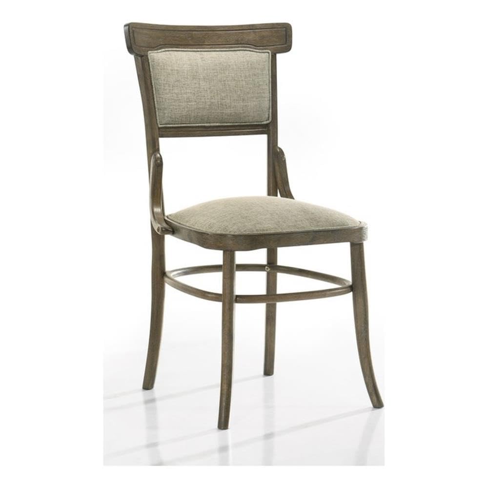 Lilola Home Bistro Set of 2 Vintage Walnut 19" Wide Contemporary Fabric Dining Chair with Cushion