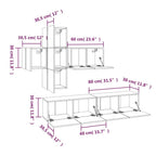 vidaXL 7 Piece TV Cabinet Set White Engineered Wood