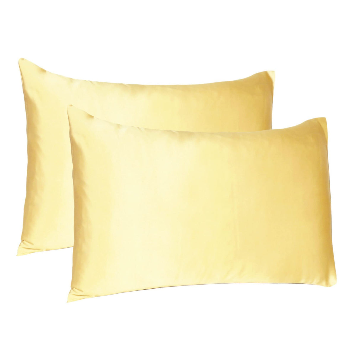 HomeRoots Gold Dreamy Set of 2 Silky Satin King Pillowcases