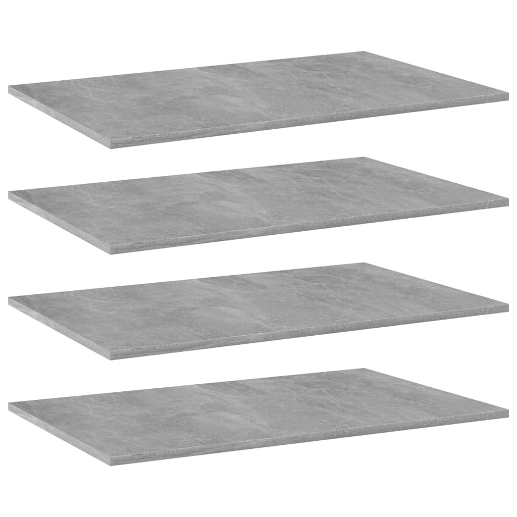 vidaXL Concrete Gray Engineered Wood Bookshelf Boards - Compact and Sturdy, Set of 4