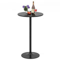 Giantex Two-In-One Bar Table With Detachable Pole, Metal Base, 24' Round Top, 40'/22' Two Convertible Height, Cocktail Table, Coffee Table, Pub Table For Dining Room, Restaurant, Kitchen (1, Black)