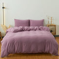 Clothknow Purple Comforter Set Queen 3Pcs Pale Mauve Bedding Comforter Sets Dusty Purple Queen Comforter Soft Grape Queen Comfor