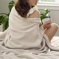 Bedsure 100% Cotton Blanket Twin Xl Size For Bed - Breathable And Lightweight, Soft Cozy Textured Herringbone Woven Blanket For Summer Spring, Linen Beige, 66X90 Inches