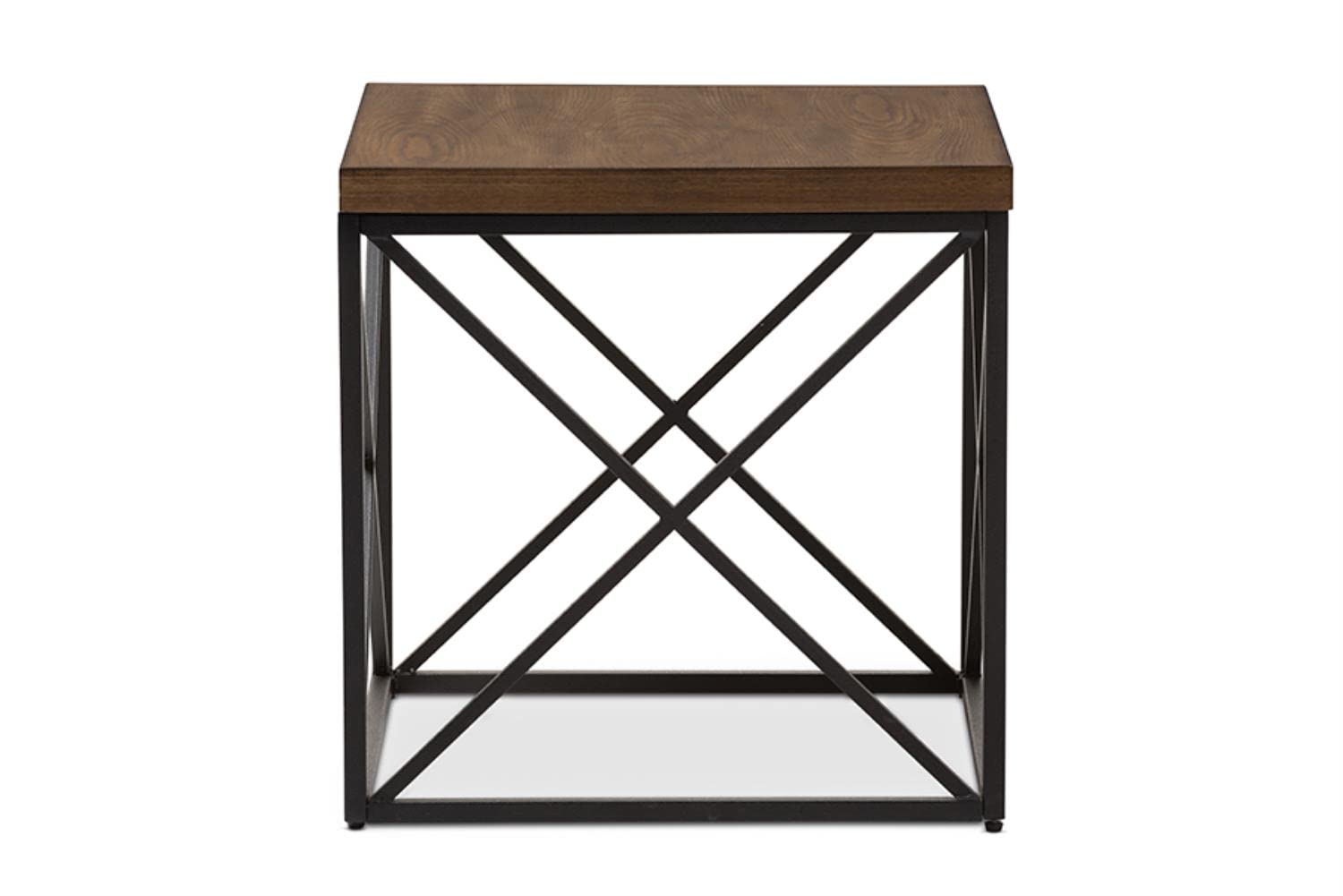 Baxton Studio Holden Vintage Industrial Antique Bronze End Table