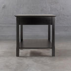 Ergode Timber End Table: Versatile Storage with Drawer & Shelf, Black Finish