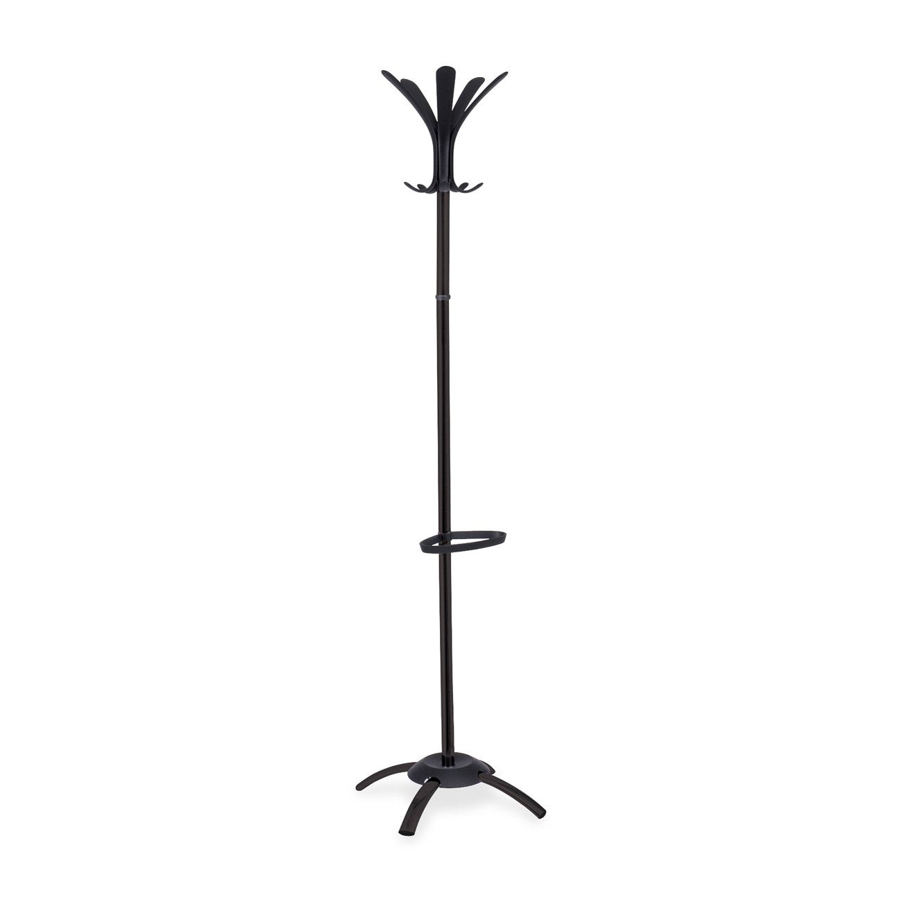 Alba Coat Stand/Stand Alone Rack, Ten Knobs, Metal/Plastic, Black
