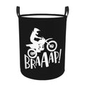 Dirt Bike Motocross Braap Laundry Basket Dirty Clothes Storage Basket Foldable with Handles Laundry Basket, for Bedroom, Bathroo