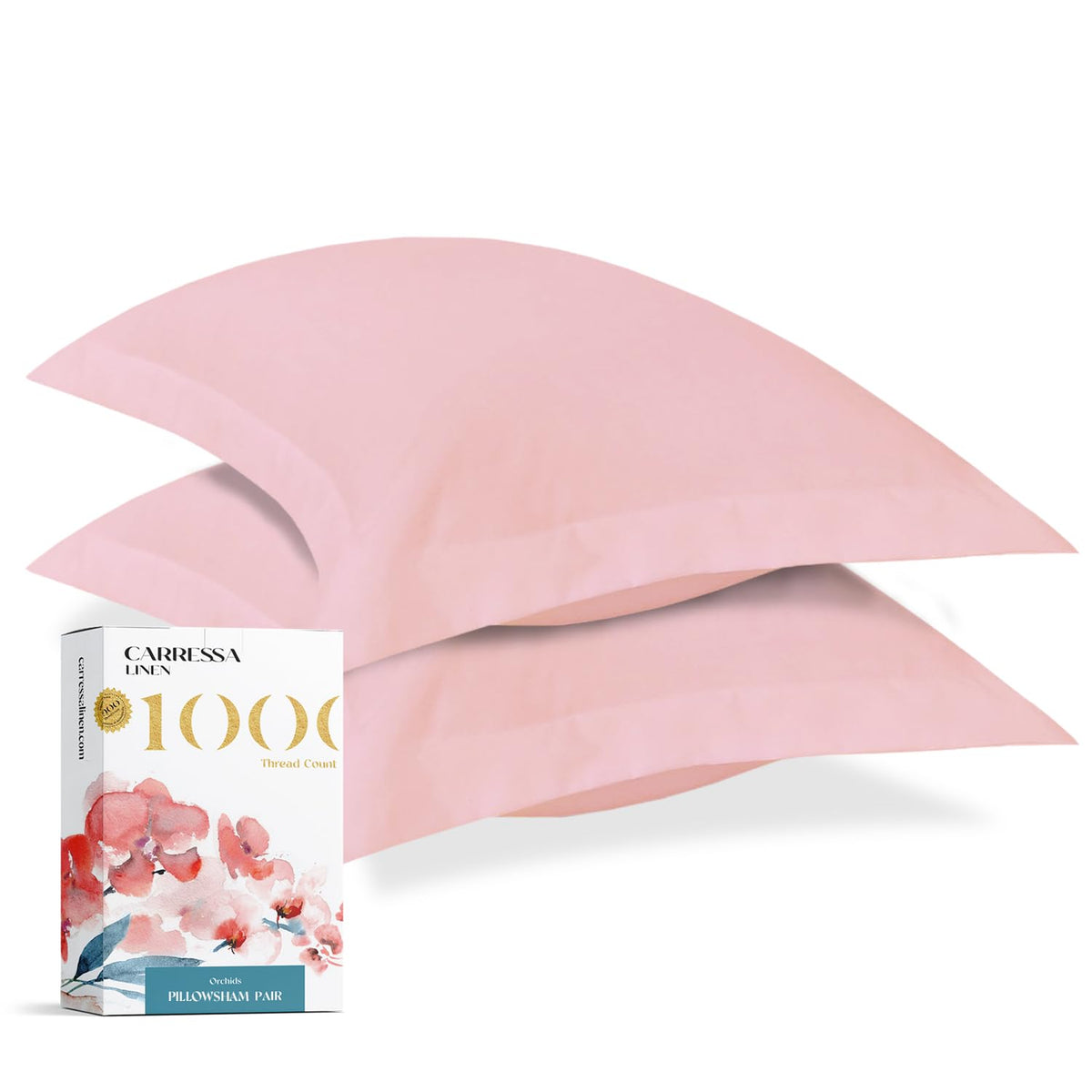 Carressa Linen Egyptian Cotton Pillow Shams With Envelope Closure 2 Blush 1000 Thread Count Cotton Pack Of 2 Euro 20 In X 26 In