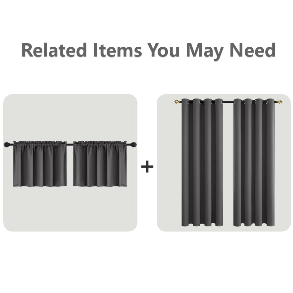 Mrs.Naturall Dark Grey Curtains 52X108 Inch Length For Living Room 2 Panels Set Blackout Drapes For Bedroom 108 Inches Long