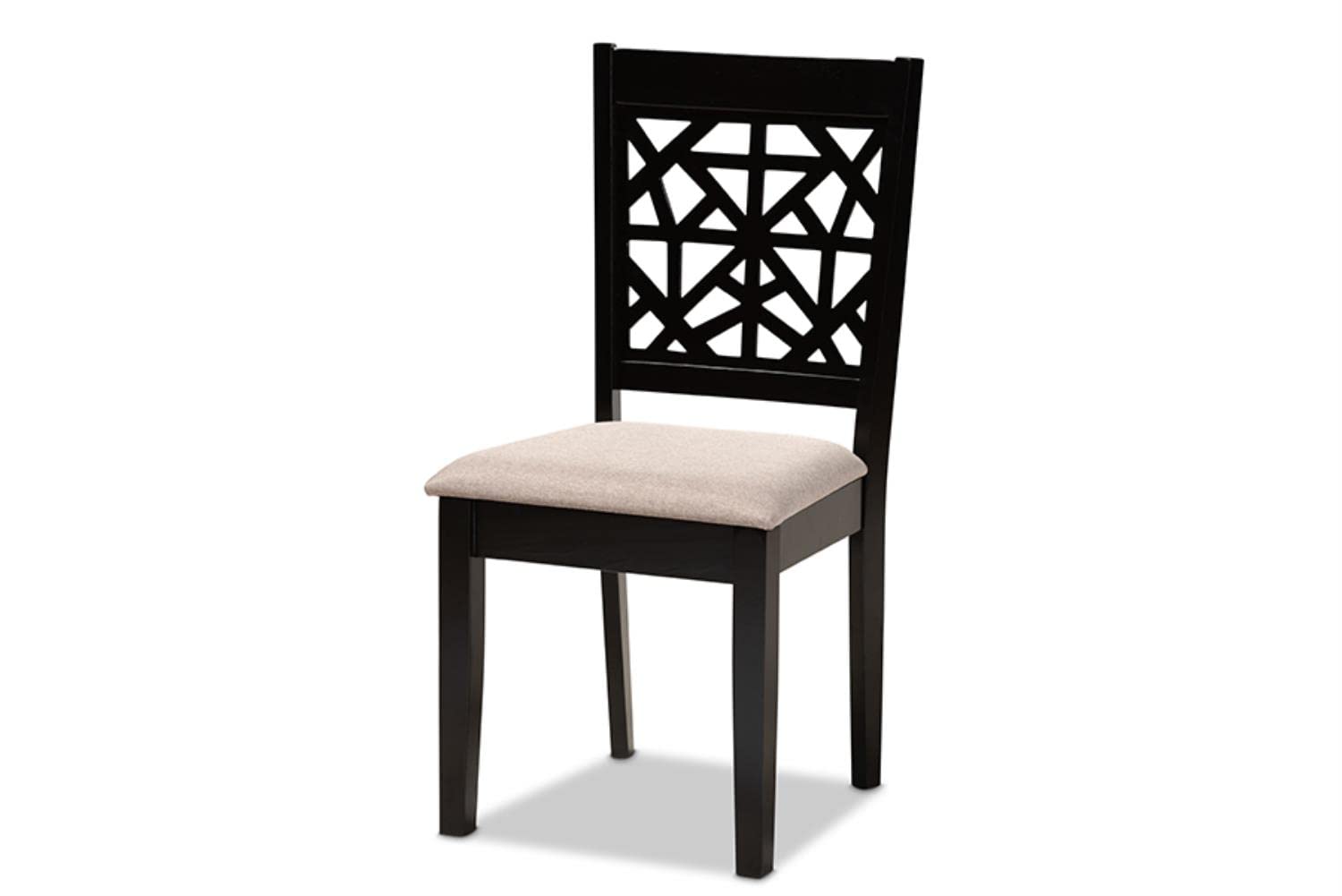 Baxton Studio Jackson Sand Upholstered Espresso Finished Wood 5-Piece Dining Set