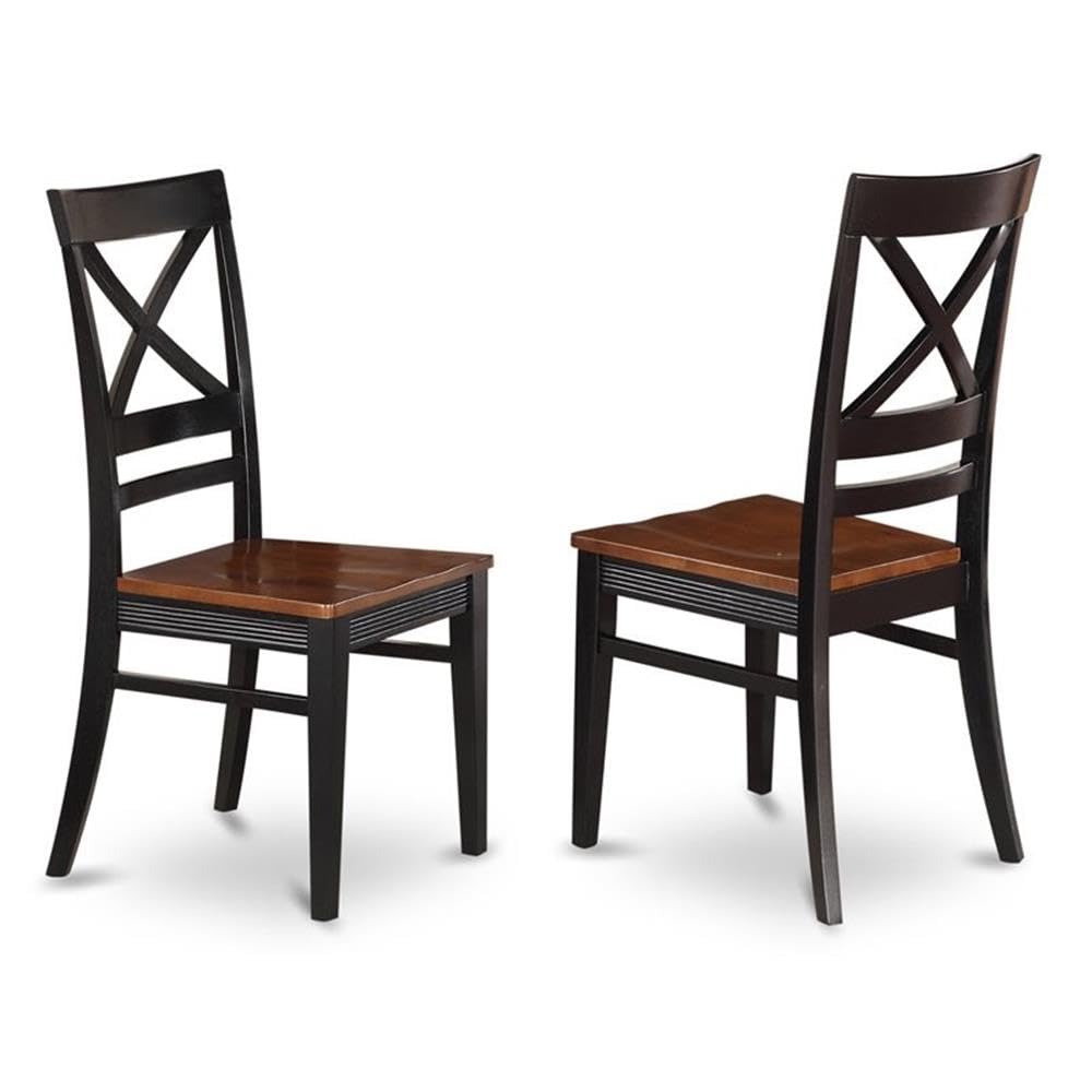 East West Furniture AVQU5-BCH-W 5 Piece Dinette Set for 4 Includes an Oval Dining Room Table with Butterfly Leaf and 4 Kitchen Dining Chairs, 42x60 Inch, Black & Cherry